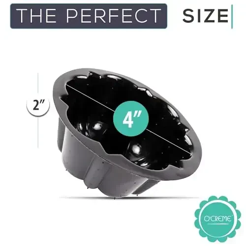 O’Creme Bakeable Plastic Mini Cake Pan with Container - Baking Pan With Non-Stick Silicone - Reusable Mold For Baking and Much More - and Clear Snap-Closure Container - 50 Cake Pans + 50 Containers - 7