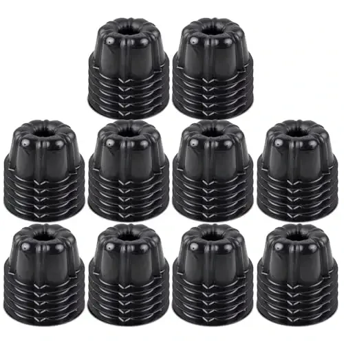 O’Creme Bakeable Plastic Mini Flan Molds Pan - Baking Pan With Non-Stick Silicone - Reusable Non-Stick baking Mini Flan Molds For Baking and Much More - 50 QTY Pack - O'CREME