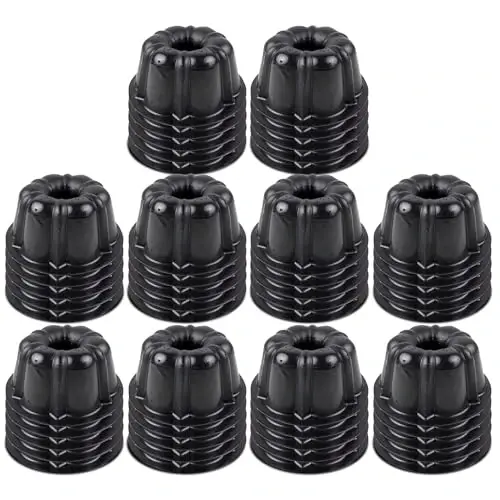 O’Creme Bakeable Plastic Mini Flan Molds Pan - Baking Pan With Non-Stick Silicone - Reusable Non-Stick baking Mini Flan Molds For Baking and Much More - 50 QTY Pack 