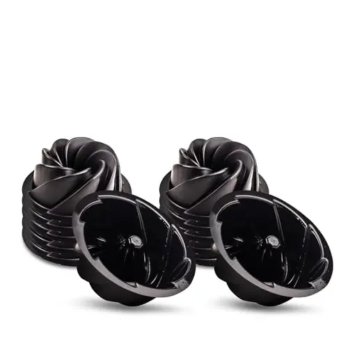 O'Creme Bakeable Plastic Mini Swirl Cake Pan, Baking Pan With Non-Stick Silicone, Reusable nonstick baking molds, Durable, Lightweight, Easy Storage for Baking and Much More - 25 QTY Pack - 3