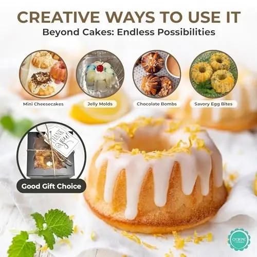 O'CREME Mini Cake Pan with Container, Non-Stick Silicone, 50 Pack | Reusable bakeable plastic molds pair with clear snap-closure containers, keeping finished cakes fresh and display-ready. - O'CREME (1)