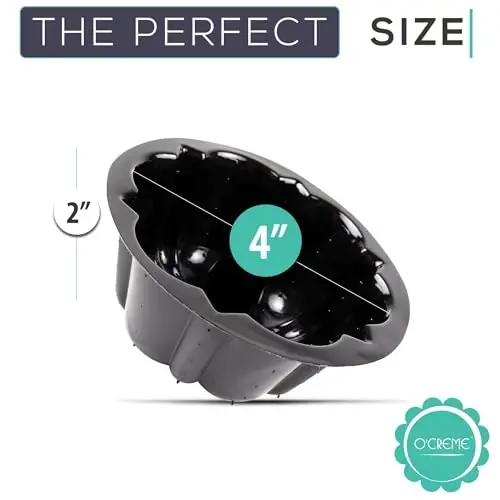 O’Creme Bakeable Plastic Mini Cake Pan - Baking Pan With Non-Stick Silicone - Reusable Mold For Baking and Much More - 25 QTY Pack - 5