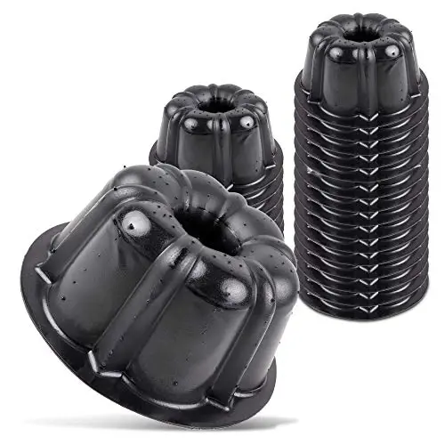 O’Creme Bakeable Plastic Mini Flan Molds Pan - Baking Pan With Non-Stick Silicone - Reusable Non-Stick baking Mini Flan Molds For Baking and Much More - 25 QTY Pack - O'CREME (1)