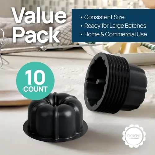 O'CREME Mini Silikon Kek Kalıbı Yapışmaz Pişirme Kalıbı 10'lu Paket | Mini kekler, jöle, tatlılar ve daha fazlası için mükemmel, yeniden kullanılabilir, fırınlanabilir silikon kalıplar. BPA içermez ve kolay çıkarılır. - 3