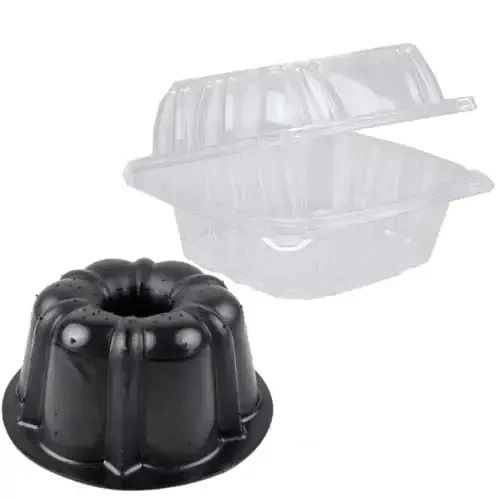 O'CREME Polystyrene Hinged-Lid Container 6 Inch Wide x 3.1 Inch High for Mini Cake Pan - Pack of 50 - O'CREME (1)