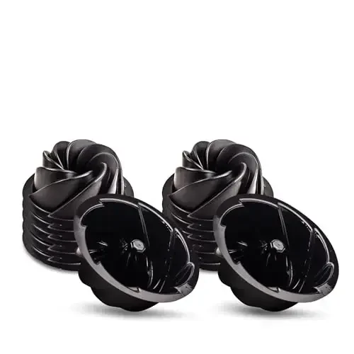 O'Creme Выпекаемая Пластиковая Мини-Форма для Торта с Завитками, Форма для Выпечки с Антипригарным Силиконом, Многоразовые Антипригарные Формы для Выпечки, Прочные, Легкие, Простые в Хранении для Выпечки и Многого Другого - Упаковка из 25 шт. - 4