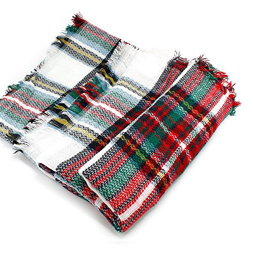 OCT17 Plaid Scarf Women Pashmina Wrap Large Warm Soft Shawl Winter Fall Scarves - 3