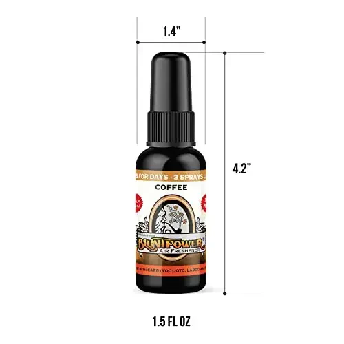 BluntPower Concentrated Air Freshener for Room and Car - Oil-Based Diffuser Spray Bottle - Long-Lasting Bathroom, Car Freshener & Odor Eliminator (Coffee, 1 Pack) - 3