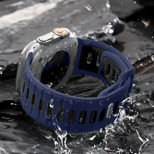 Odbeai 4 Pack Sport Bands Apple Watch Ultra 2/Ultra Band bilan mos, erkaklar uchun Apple Watch Bands 49mm 46mm 45mm 44mm 42mm bilan mos, iWatch Bands Men Series SE 10 9 8-1 uchun silikon halqa tasma - 5