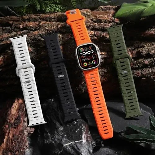 Odbeai 4 Pack Sport Bands Compatible with Apple Watch Ultra 2 3/Ultra Band,Compatible with Apple Watch Bands for Men 49mm 46mm 45mm 44mm 42mm,Silicone Strap for iWatch Bands Men Series SE 11 10 9 8-1 - 5