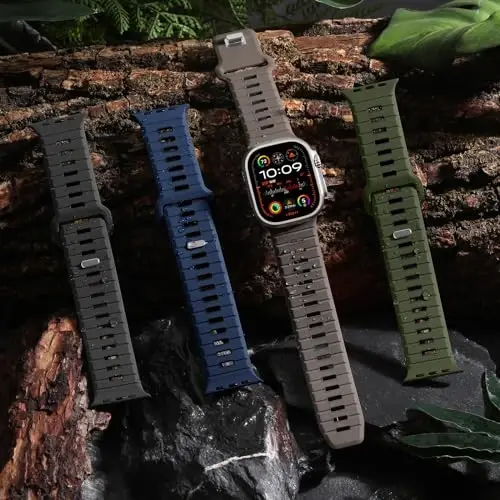 Odbeai 4 Pack Sport Bands Compatible with Apple Watch Ultra 2/Ultra Band,Compatible with Apple Watch Bands for Men 49mm 46mm 45mm 44mm 42mm,Silicone Loop Strap for iWatch Bands Men Series SE 10 9 8-1 - 5