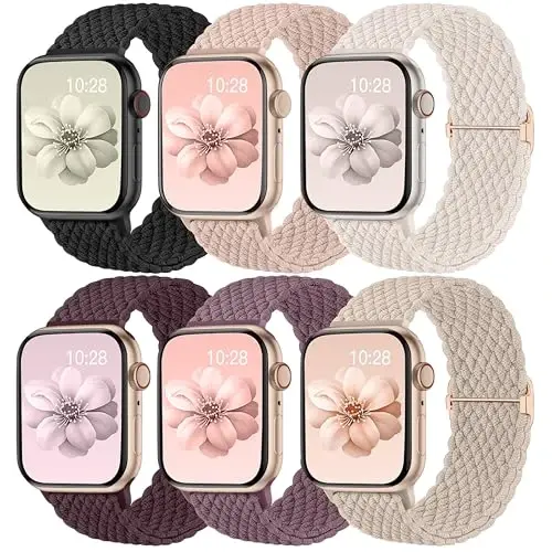 Odbeai Braided Band Apple Watch Band 38mm 40mm 41mm 42mm 44mm 45mm 46mm 49mm ayollar erkaklar bilan mos keladi, iWatch Series 10 9 8 7 6 5 4 3 2 1 SE Ultra/Ultra 2 bilan moslashuvchan yumshoq tasma 