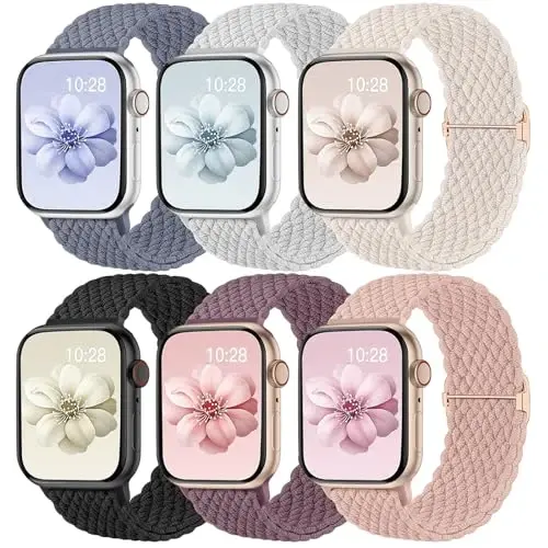 Odbeai Braided Band Apple Watch Band 38mm 40mm 41mm 42mm 44mm 45mm 46mm 49mm ayollar erkaklar uchun mos, iWatch Series 10 9 8 7 6 5 4 3 2 1 SE Ultra/Ultra 2 bilan mos keluvchi sozlanishi yumshoq tasma - 1
