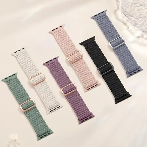Odbeai Braided Band Apple Watch Band 38mm 40mm 41mm 42mm 44mm 45mm 46mm 49mm Women Men bilan mos keladi, iWatch Series 10 9 8 7 6 5 4 3 2 1 SE Ultra/Ultra 2 bilan moslashuvchan yumshoq tasma - 5