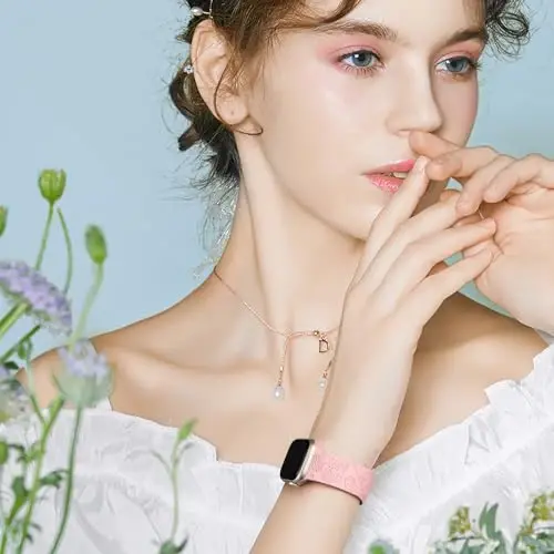 Odbeai Cute Floral Engraved Band Compatible with Apple Watch Bands Women 40mm 44mm 38mm 41mm 42/45/46/49mm, 6-Pack Soft Silicone Dressy Sport Strap for iWatch Bands Women Series 11-1 SE Ultra1/2/3 - ODBEAI (1)