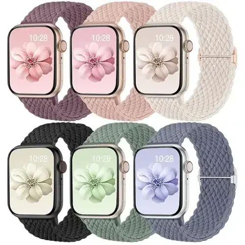 Odbeai Braided Band Compatible with Apple Watch Band 38mm 40mm 41mm 42mm 44mm 45mm 46mm 49mm Women Men, Adjustable Soft Strap Compatible with iWatch Series 10 9 8 7 6 5 4 3 2 1 SE Ultra/Ultra 2 - 1