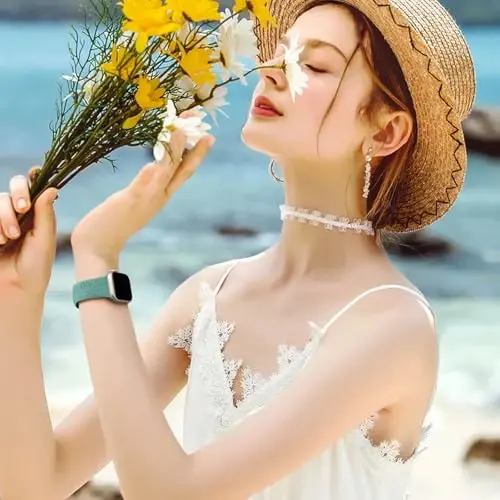 Odbeai 6 Pack Flower Engraved Band Compatible with Apple Watch Bands 40mm 41mm 42mm 38mm 44mm 45mm 46mm 49mm for Women,Cute Soft Waterproof Strap for iWatch Bands Women Series 11 10-1 SE Ultra1/2/3 - 6