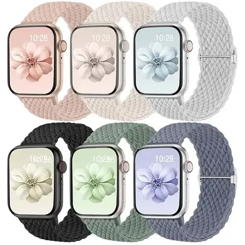 Odbeai Braided Band Compatible with Apple Watch Band 38mm 40mm 41mm 42mm 44mm 45mm 46mm 49mm Women Men, Adjustable Soft Strap Compatible with iWatch Series 10 9 8 7 6 5 4 3 2 1 SE Ultra/Ultra 2 - 1