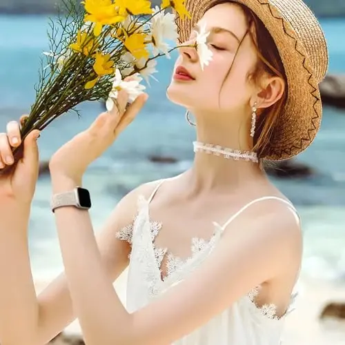 Odbeai Cute Floral Engraved Band Compatible with Apple Watch Bands Women 40mm 44mm 38mm 41mm 42/45/46/49mm, 6-Pack Soft Silicone Dressy Sport Strap for iWatch Bands Women Series 11-1 SE Ultra1/2/3 - 6