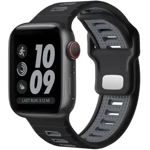 Odbeai Sport Band Compatible with Apple Watch Bands for Men,Compatible with Apple Watch Ultra 2 3/Ultra Band 38mm 40mm 41mm Series10 42mm,Silicone Waterproof Strap for iWatch Bands Series SE 11 10 9-1 - 1