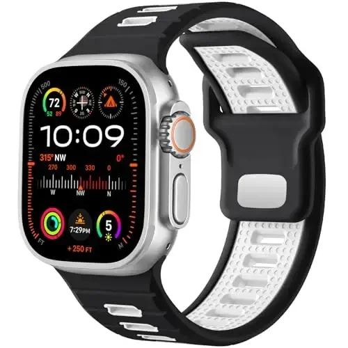 Odbeai Sport Band Compatible with Apple Watch Ultra 2 3/Ultra Band,Compatible with Apple Watch Bands for Men 49mm 46mm 45mm 44mm 42mm,Waterproof Silicone Strap for iWatch Bands All Series SE 11 10 9-1 - 1
