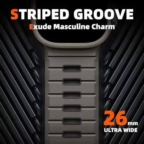 Odbeai Sport Band Compatible with Apple Watch Ultra 2/Ultra/Ultra 3 Band,Compatible with Apple Watch Bands for Men 49mm 46mm 45mm 44mm 42mm,Waterproof Silicone Strap for iWatch All Series SE 11 10 9-1 - ODBEAI (1)