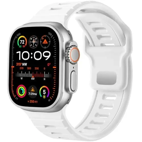 Odbeai Sport Band Compatible with Apple Watch Ultra 2 3/Ultra Band,Compatible with Apple Watch Bands for Men 49mm 46mm 45mm 44mm 42mm,Waterproof Silicone Strap for iWatch Bands All Series SE 11 10 9-1 - ODBEAI
