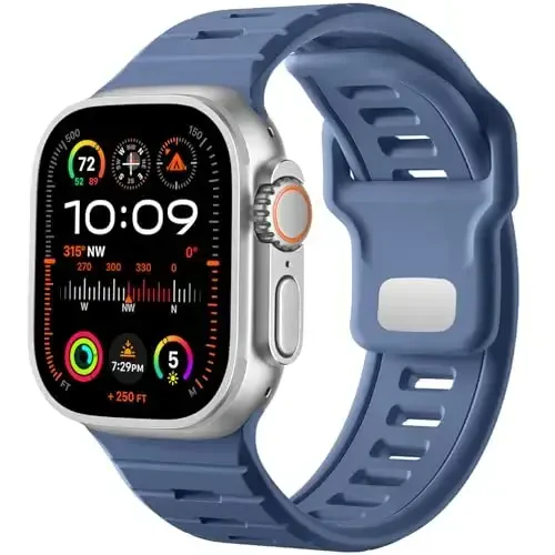 Odbeai Sport Band Compatible with Apple Watch Ultra 2 3/Ultra Band,Compatible with Apple Watch Bands for Men 49mm 46mm 45mm 44mm 42mm,Waterproof Silicone Strap for iWatch Bands All Series SE 11 10 9-1 