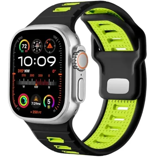 Odbeai Sport Band Compatible with Apple Watch Ultra 2 3/Ultra Band,Compatible with Apple Watch Bands for Men 49mm 46mm 45mm 44mm 42mm,Waterproof Silicone Strap for iWatch Bands All Series SE 11 10 9-1 