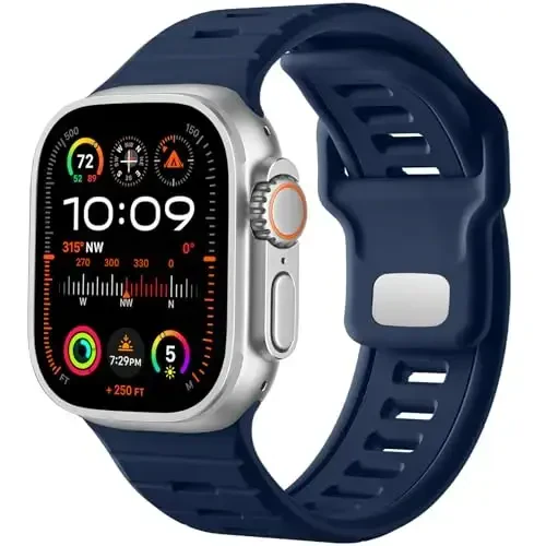 Odbeai Sport Band Compatible with Apple Watch Ultra 2/Ultra/Ultra 3 Band,Compatible with Apple Watch Bands for Men 49mm 46mm 45mm 44mm 42mm,Waterproof Silicone Strap for iWatch All Series SE 11 10 9-1 