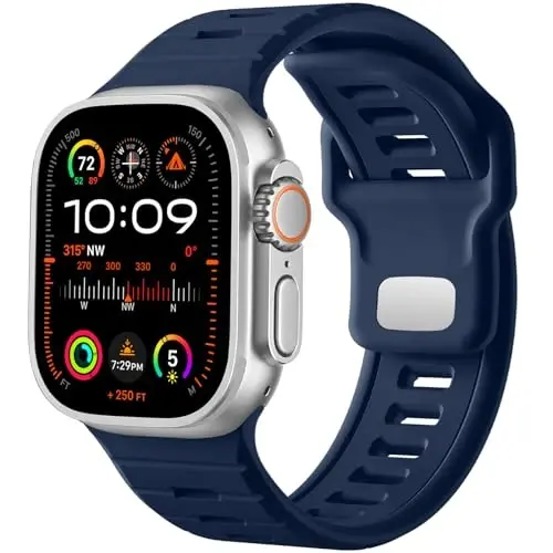 Odbeai Sport Band Compatible with Apple Watch Ultra 2/Ultra/Ultra 3 Band,Compatible with Apple Watch Bands for Men 49mm 46mm 45mm 44mm 42mm,Waterproof Silicone Strap for iWatch All Series SE 11 10 9-1 - 1