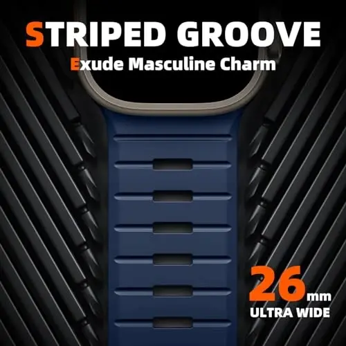 Odbeai Sport Band Compatible with Apple Watch Ultra 2/Ultra/Ultra 3 Band,Compatible with Apple Watch Bands for Men 49mm 46mm 45mm 44mm 42mm,Waterproof Silicone Strap for iWatch All Series SE 11 10 9-1 - ODBEAI (1)