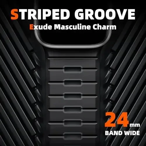 Odbeai Sport Band Apple Watch Bands for Men bilan mos keladi, Apple Watch Ultra 2 3/Ultra Band 38mm 40mm 41mm Series10 42mm bilan mos keladi, iWatch Bands Series SE 11 10 9-1 uchun silikon suv o'tkazmaydigan tasma - 2