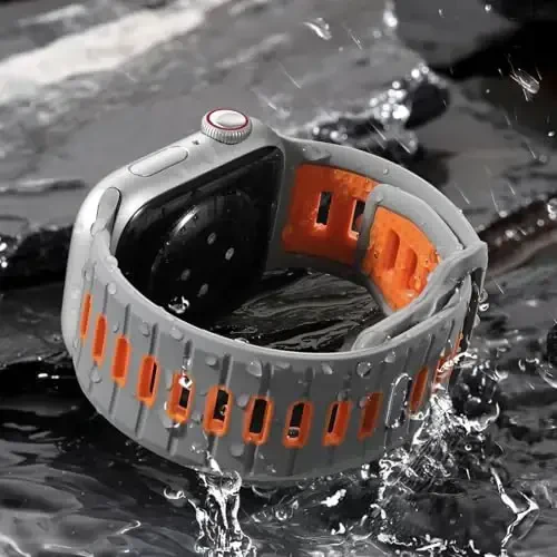 Odbeai Sport Band Apple Watch uchun mos keladi, erkaklar uchun Apple Watch Ultra 2 3/Ultra Band 38mm 40mm 41mm Series10 42mm uchun mos keladi, iWatch Bands Series SE 11 10 9-1 uchun silikon suv o'tkazmaydigan tasma - 4
