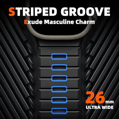 Odbeai Sport Band Apple Watch uchun tasmalar bilan mos keladi, Erkaklar uchun Apple Watch Ultra 2 3/Ultra Band 38mm 40mm 41mm Series10 42mm bilan mos keladi, iWatch Bands Series SE 11 10 9-1 uchun silikon suv o'tkazmaydigan tasma - 2