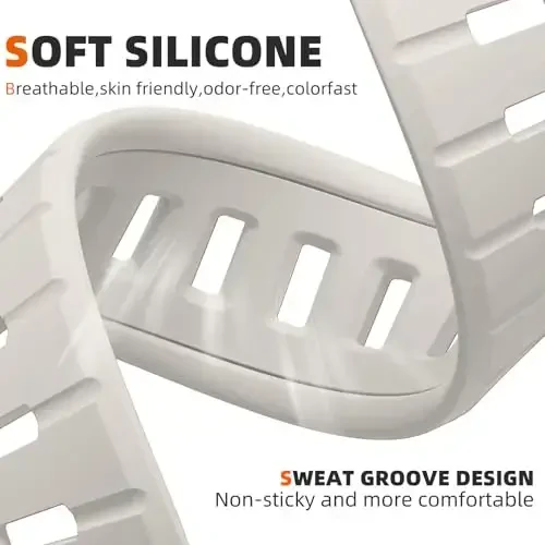 Odbeai Sport Band Apple Watch Ultra 2 3/Ultra Band bilan mos, erkaklar uchun Apple Watch Bands bilan mos 49mm 46mm 45mm 44mm 42mm, iWatch Bands barcha seriyalari SE 11 10 9-1 uchun suv o'tkazmaydigan silikon tasma - 3