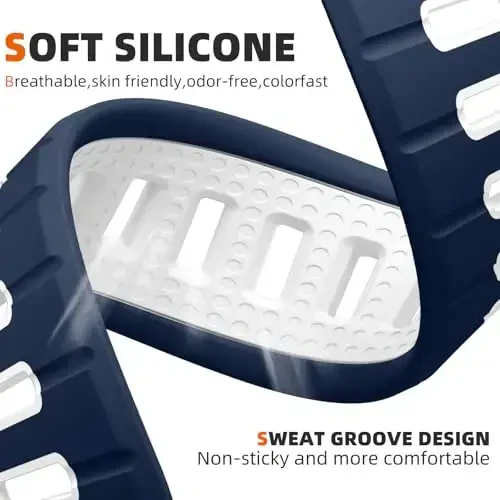 Odbeai Sport Band Apple Watch Ultra 2 3/Ultra Band bilan mos keladi, Erkaklar uchun Apple Watch Bands 49mm 46mm 45mm 44mm 42mm bilan mos keladi, iWatch Bands All Series SE 11 10 9-1 uchun suv o'tkazmaydigan silikon tasma - 3