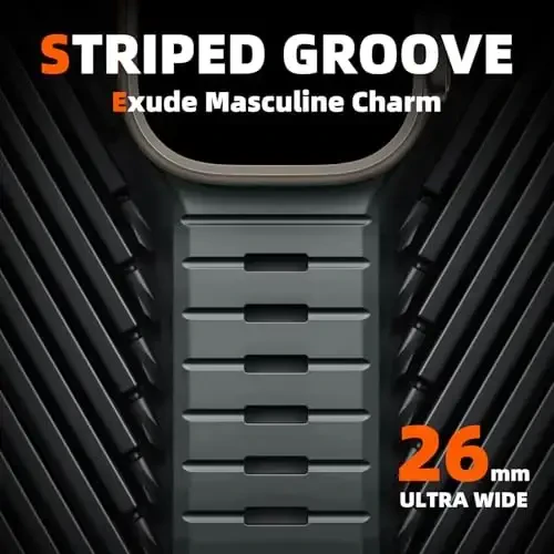 Odbeai Sport Band Apple Watch Ultra 2 3/Ultra Band bilan mos keladi, Erkaklar uchun Apple Watch Bands 49mm 46mm 45mm 44mm 42mm bilan mos keladi, iWatch Bands All Series SE 11 10 9-1 uchun suv o'tkazmaydigan silikon tasma - ODBEAI (1)