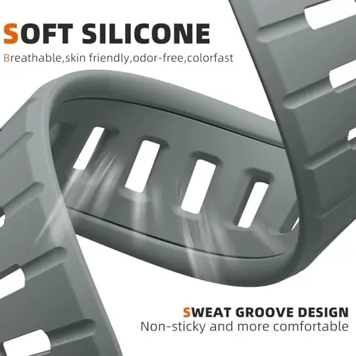 Odbeai Sport Band Apple Watch Ultra 2 3/Ultra Band bilan mos keladi, Erkaklar uchun Apple Watch Bands 49mm 46mm 45mm 44mm 42mm bilan mos keladi, iWatch Bands All Series SE 11 10 9-1 uchun suv o'tkazmaydigan silikon tasma - 3