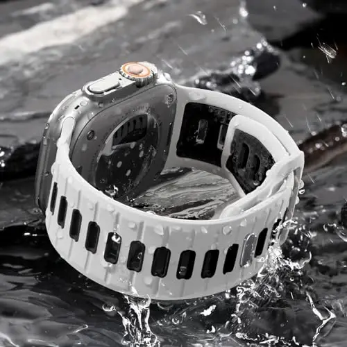 Odbeai Sport Band Apple Watch Ultra 2 3/Ultra Band bilan mos keladi, Erkaklar uchun Apple Watch Bands 49mm 46mm 45mm 44mm 42mm bilan mos keladi, iWatch Bands barcha seriyalari uchun suv o'tkazmaydigan silikon tasma SE 11 10 9-1 - 4