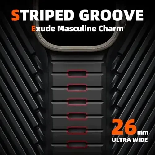 Odbeai Sport Band Apple Watch Ultra 2 3/Ultra Band bilan mos keladi,Erkaklar uchun Apple Watch Bands 49mm 46mm 45mm 44mm 42mm bilan mos keladi,iWatch Bands barcha seriyalari uchun suv o'tkazmaydigan silikon tasma SE 11 10 9-1 - 2