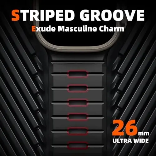 Odbeai Sport Band Apple Watch Ultra 2 3/Ultra Band bilan mos keladi,Erkaklar uchun Apple Watch Bands 49mm 46mm 45mm 44mm 42mm bilan mos keladi,iWatch Bands barcha seriyalari uchun suv o'tkazmaydigan silikon tasma SE 11 10 9-1 - ODBEAI (1)