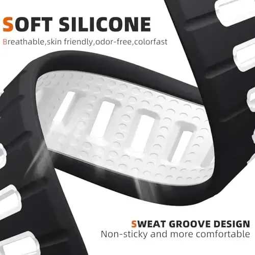 Odbeai Sport Band Apple Watch Ultra 2 3/Ultra Band bilan mos keladi,Erkaklar uchun Apple Watch Bands 49mm 46mm 45mm 44mm 42mm bilan mos keladi,iWatch Bands uchun suv o'tkazmaydigan silikon tasma Barcha seriyalar SE 11 10 9-1 - 3