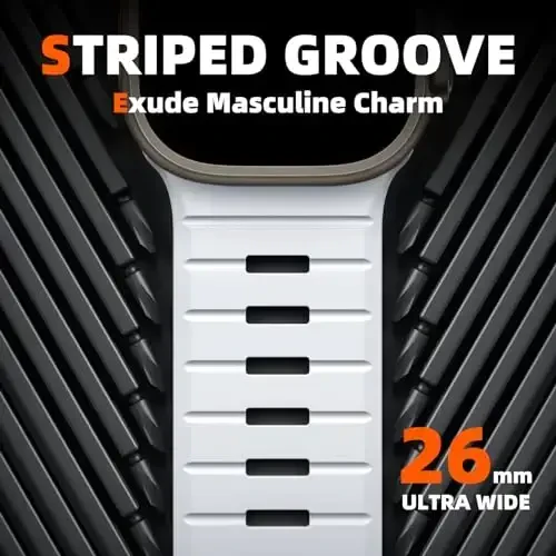 Odbeai Sport Band Apple Watch Ultra 2/Ultra/Ultra 3 Band bilan mos keladi, Apple Watch Bands for Men 49mm 46mm 45mm 44mm 42mm bilan mos keladi, iWatch All Series SE 11 10 9-1 uchun suv o'tkazmaydigan silikon tasma - 2