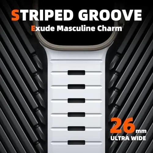 Odbeai Sport Band Apple Watch Ultra 2/Ultra/Ultra 3 Band bilan mos keladi, Apple Watch Bands for Men 49mm 46mm 45mm 44mm 42mm bilan mos keladi, iWatch All Series SE 11 10 9-1 uchun suv o'tkazmaydigan silikon tasma - 2