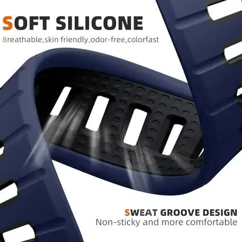 Odbeai Sport Band Apple Watch Ultra 2/Ultra/Ultra 3 Band bilan mos keladi, erkaklar uchun Apple Watch Bands 49mm 46mm 45mm 44mm 42mm bilan mos keladi, iWatch All Series SE 11 10 9-1 uchun suv o'tkazmaydigan silikon tasma - 3