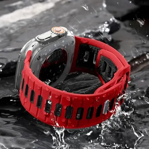 Odbeai Sport Band Apple Watch Ultra 2/Ultra/Ultra 3 Band bilan mos keladi, erkaklar uchun Apple Watch Bands bilan mos keladi 49mm 46mm 45mm 44mm 42mm, iWatch barcha seriyalari uchun suv o'tkazmaydigan silikon tasma SE 11 10 9-1 - 4