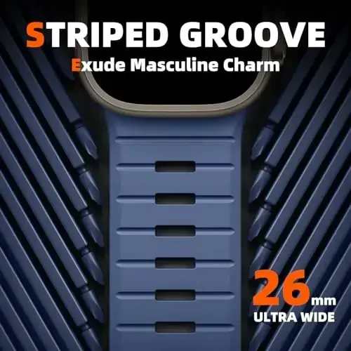 Odbeai Sport Band Apple Watch Ultra 2/Ultra/Ultra 3 Band bilan mos keladi, Erkaklar uchun Apple Watch tasmalariga mos keladi 49mm 46mm 45mm 44mm 42mm, iWatch barcha seriyalari uchun suv o'tkazmaydigan silikon tasma SE 11 10 9-1 - 2