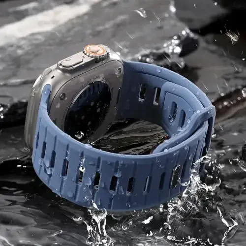Odbeai Sport Band Apple Watch Ultra 2/Ultra/Ultra 3 Band bilan mos keladi, Erkaklar uchun Apple Watch tasmalariga mos keladi 49mm 46mm 45mm 44mm 42mm, iWatch barcha seriyalari uchun suv o'tkazmaydigan silikon tasma SE 11 10 9-1 - 5