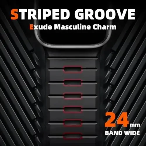 Odbeai Sport Band Apple Watch Ultra 2/Ultra/Ultra 3 bilan mos keladi, Apple Watch Bands for Men 49mm 46mm 45mm 44mm 42mm bilan mos keladi, iWatch All Series SE 11 10 9-1 uchun suv o'tkazmaydigan silikon tasma - 2